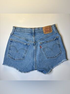 Levi's Mid Blue Denim High-Rise Cutoff Shorts